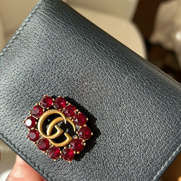 ⭐️RARE⭐️GUCCI GG Marmont Rhinestone Compact Wallet 49978 ✨LIMITED EDITION ✨ - Picture 3 of 16